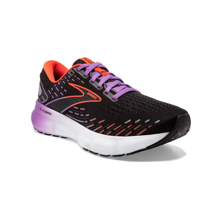 Brooks Glycerin 20 Damen Laufschuhe Joggingschuhe Black/Bellflower/Fiesta NEU