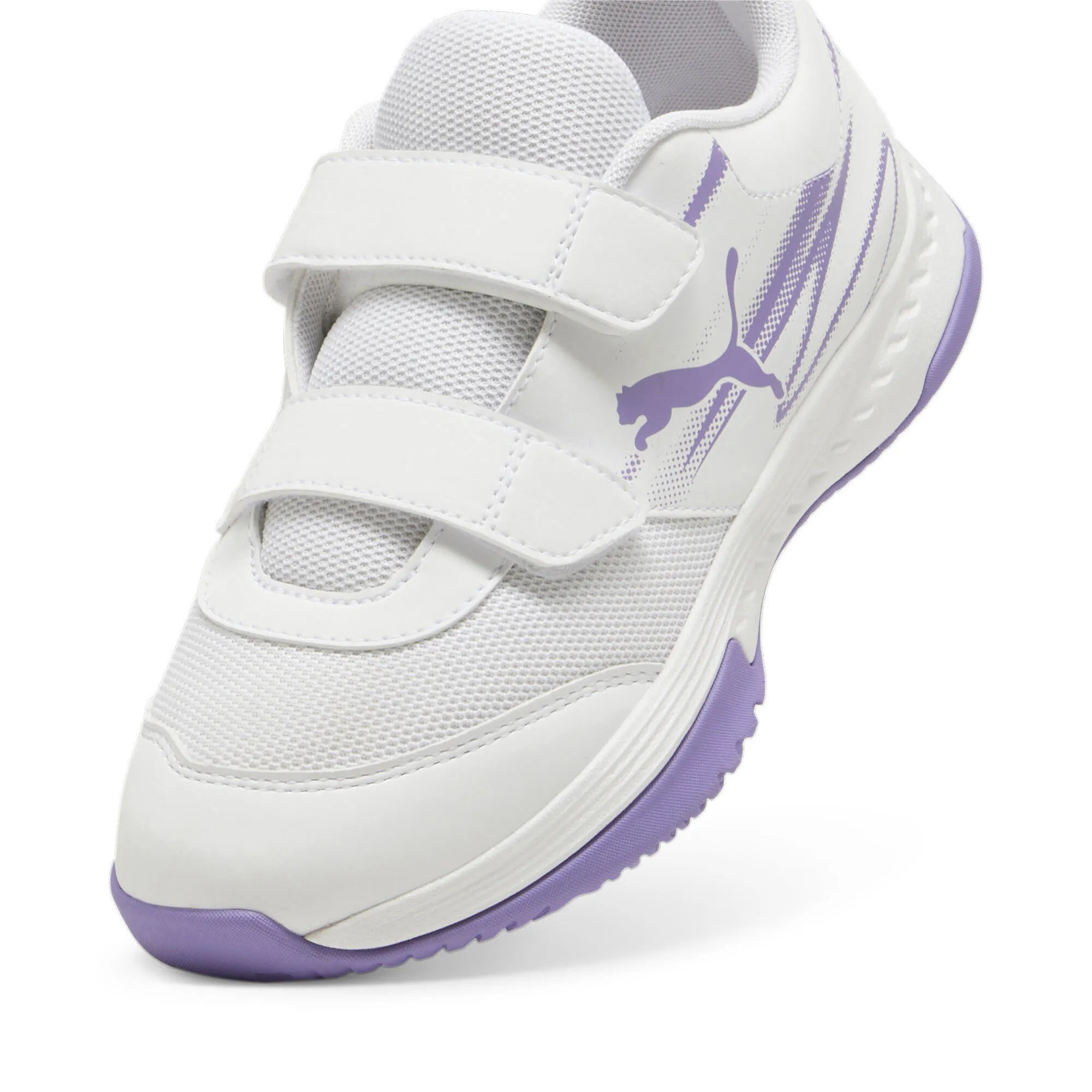 Puma Varion II V Jr Hallensportschuhe Teenager Mädchen weiß lila