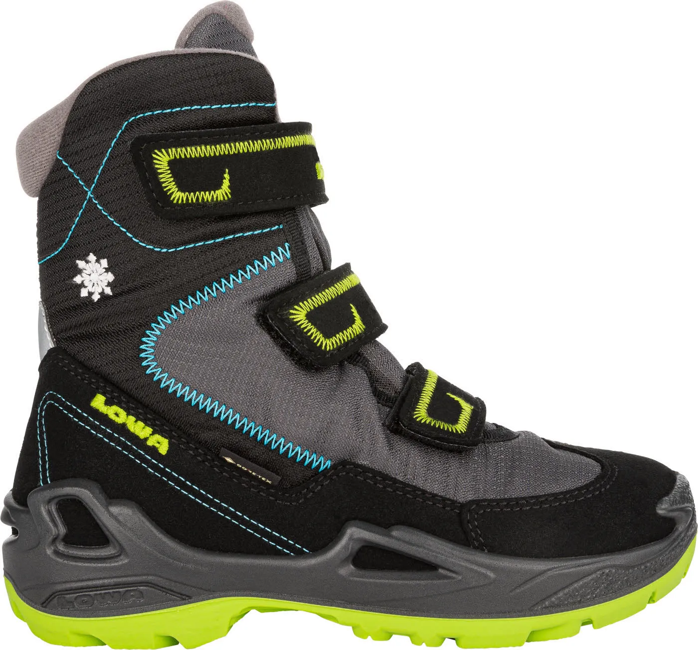 Lowa MILO GTX HI Jungen Winterstiefel high Klettverschluss wetterfest Atmungsaktiv Outdoor Freizeit schwarz NEU