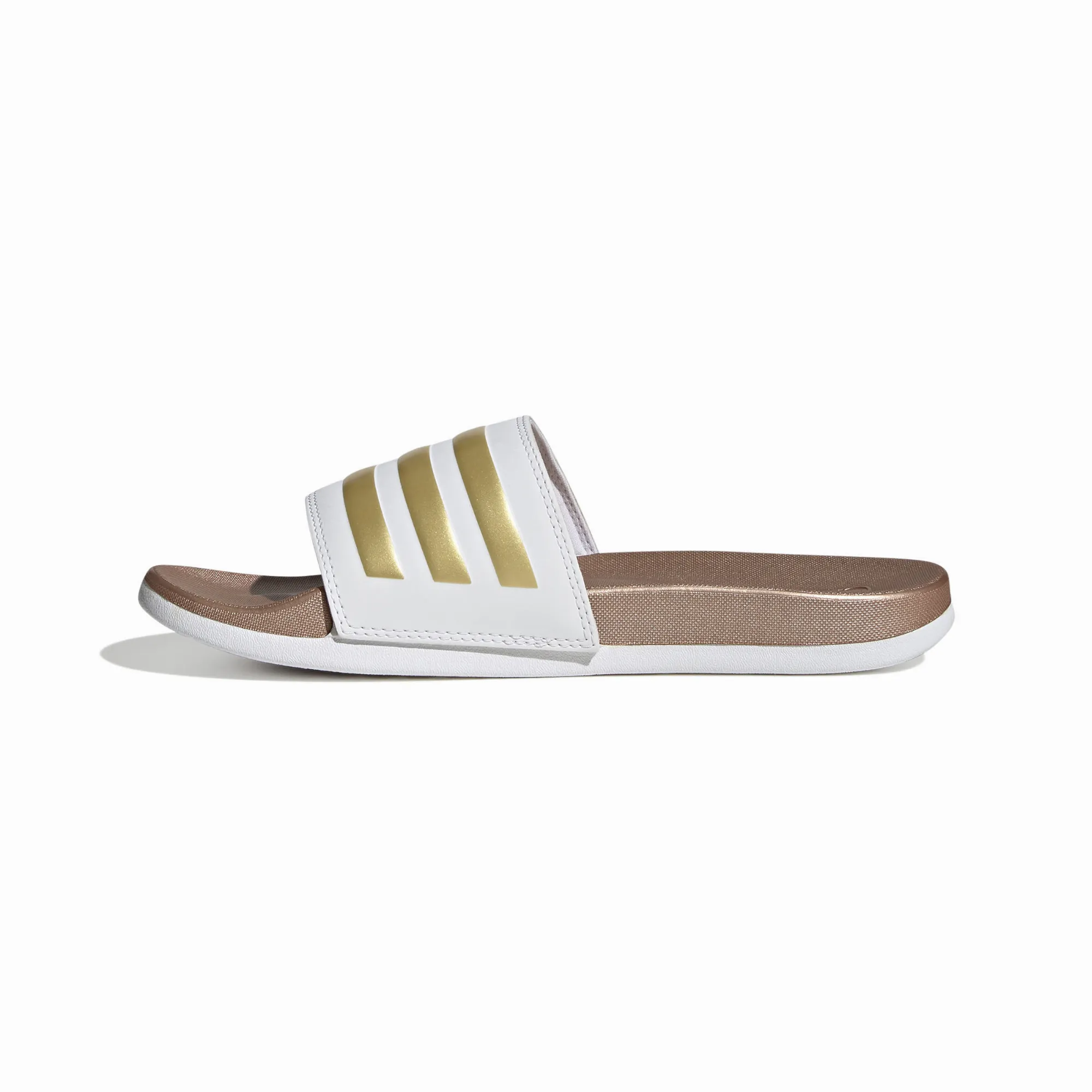 adidas Adilette Comfort Damen Badeschuh Gold Weiß