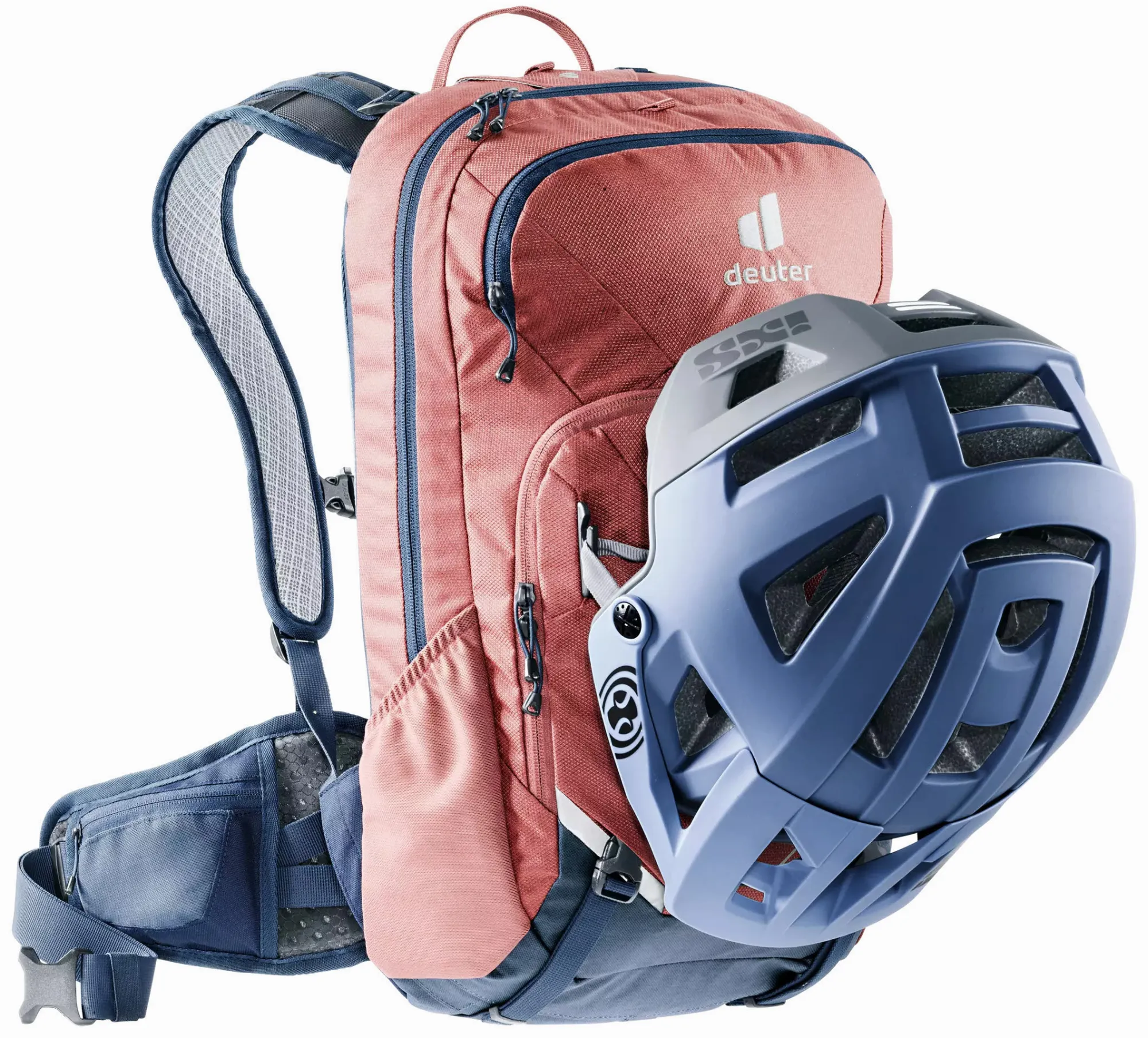 Deuter Attack 16 Herren Fahrradrucksack Trekking Protektor Trails rot/blau NEU