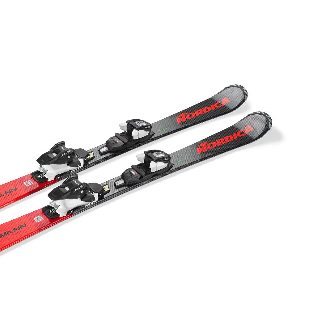 Nordica Team J R Fdt (100-140) + F4.5 FDT Kinder Ski Allmountain 24/24 schwarz/rot