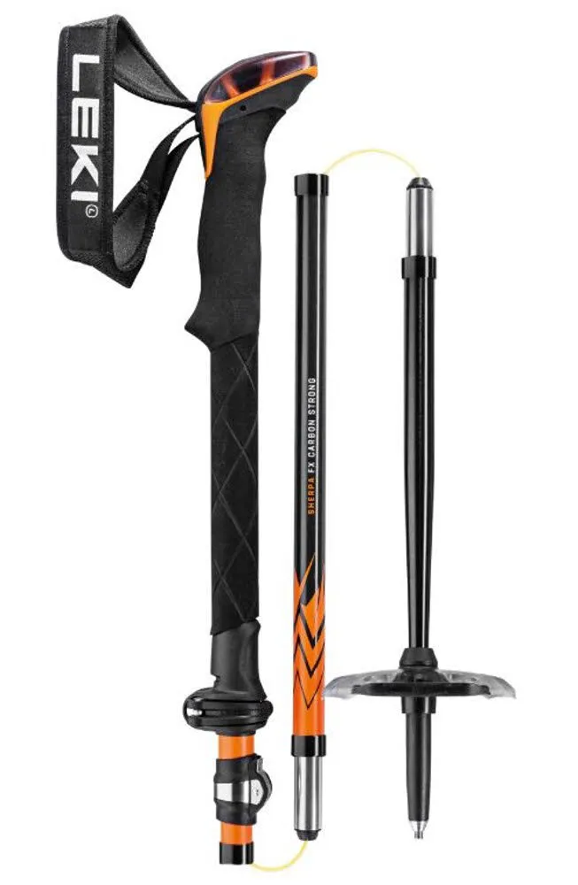 Leki Sherpa FX Carbon Strong Unisex Wanderstöcke Tourenstöcke Faltstöcke orange