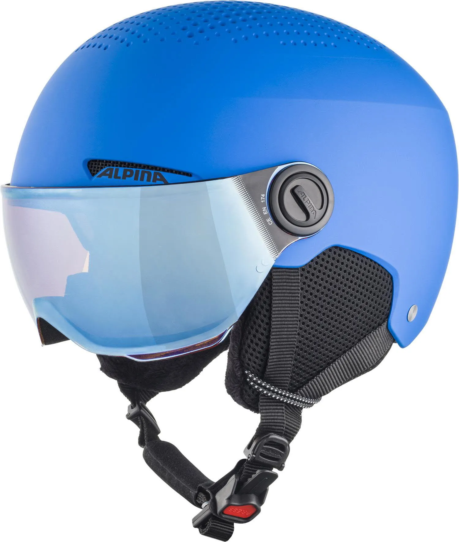 Alpina Zupo Visor Q-Lite Jungen Skihelm Hardshell-Außenschale blau
