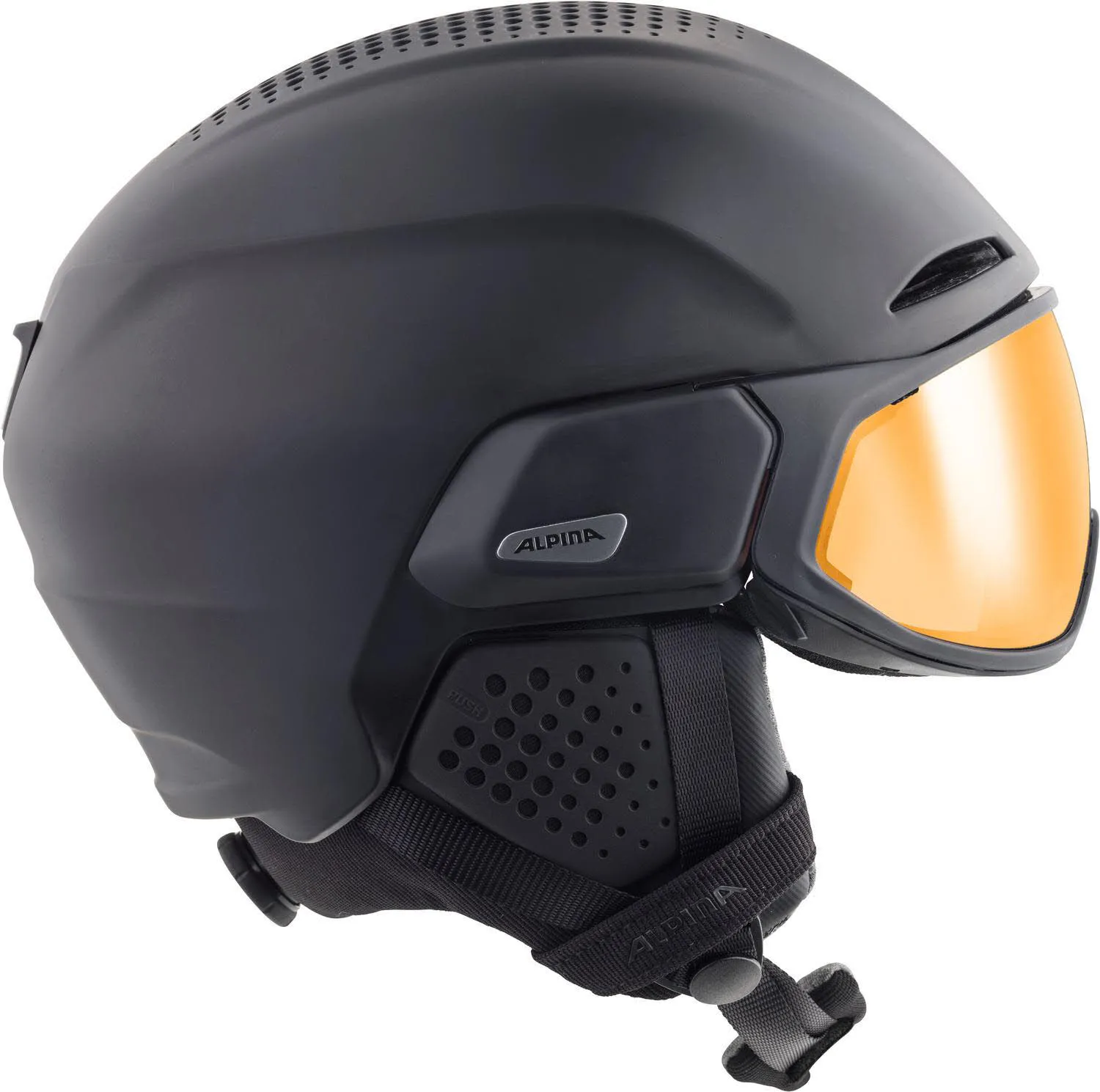 Alpina Alto Q-Lite Herren Skihelm Visir-Helm schwarz